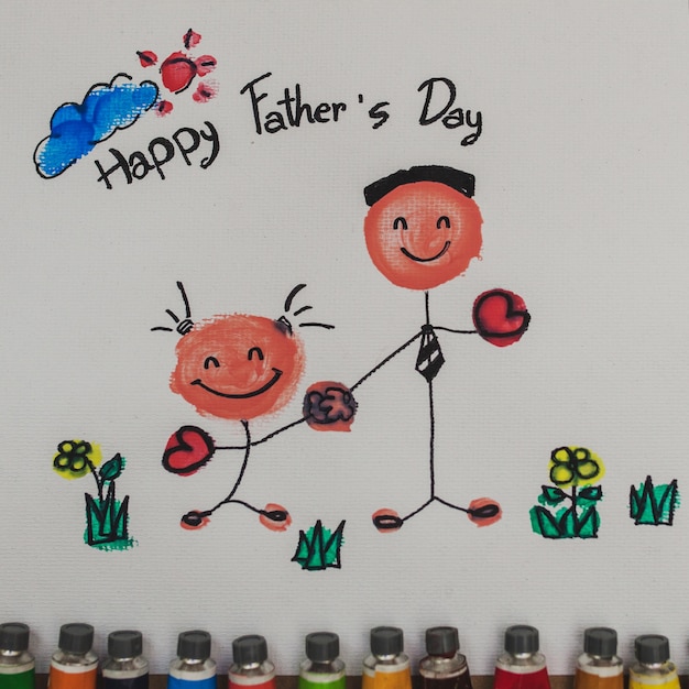 Free photo beautiful drawing for father's day