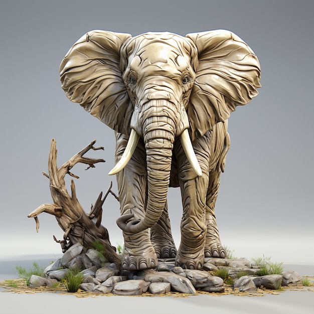 Free photo beautiful elephant in studio
