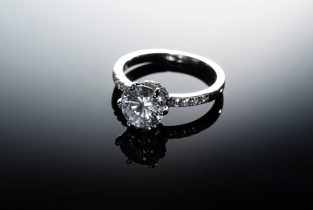 Beautiful engagement ring with diamonds