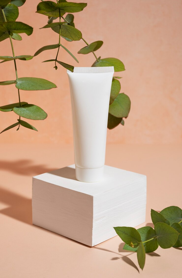 Free Photo beautiful eucalyptus with beauty products