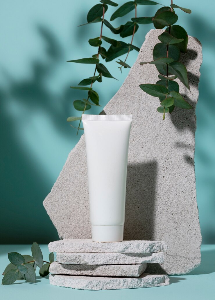 Free Photo beautiful eucalyptus with beauty products