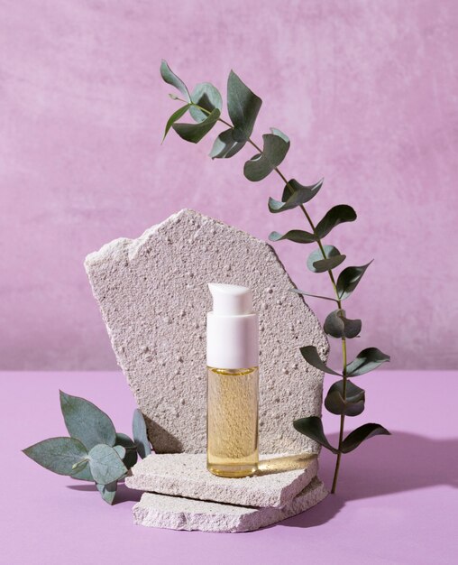 Beautiful eucalyptus with beauty products