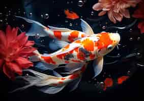 Foto gratuita bellissimi pesci esotici colorati