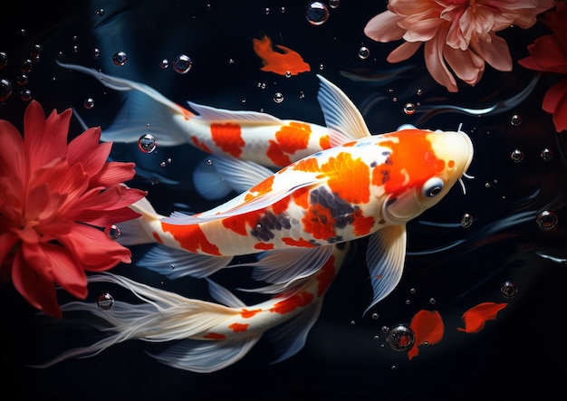 Beautiful exotic colorful fish