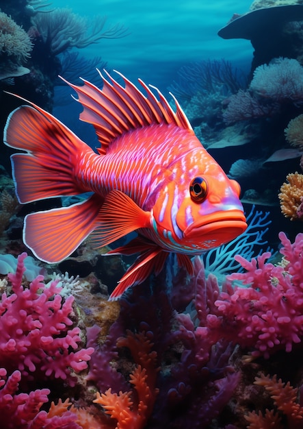 Free photo beautiful exotic colorful fish