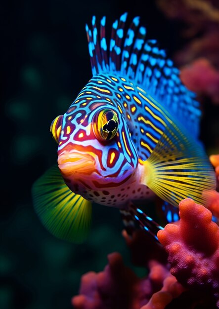 Beautiful exotic colorful fish