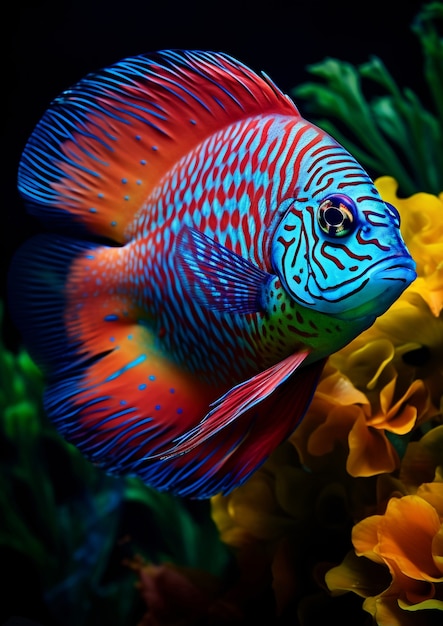 Free photo beautiful exotic colorful fish