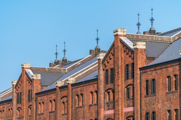 Beautiful exterior building and architecture of brick warehouse
