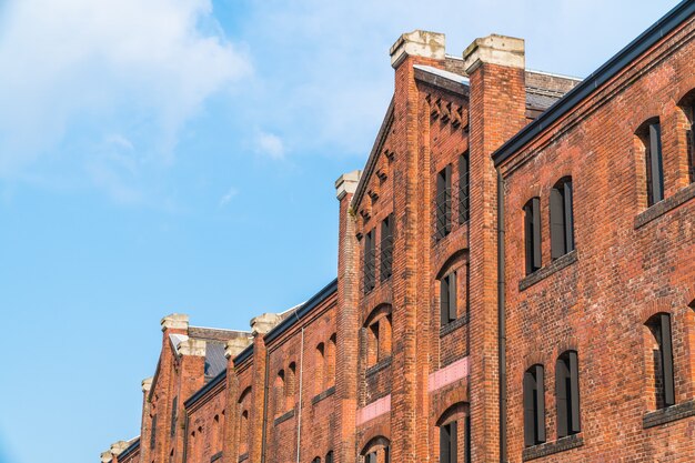 Beautiful exterior building and architecture of brick warehouse