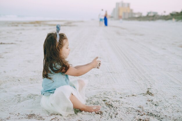 beautiful family on the beach