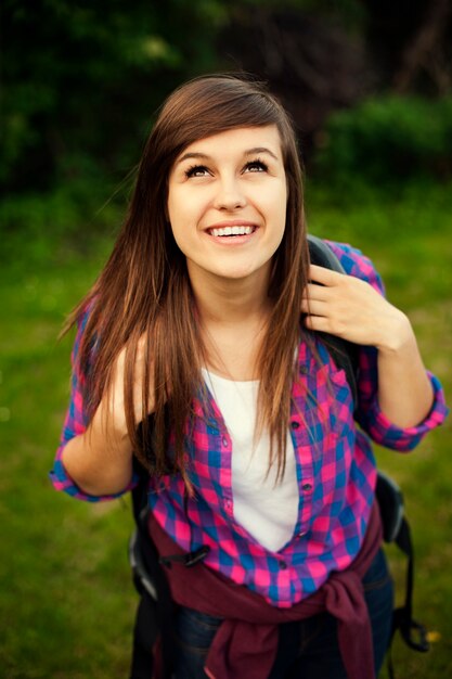 Beautiful female hiker