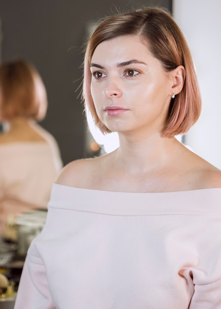 Free photo beautiful female model looking away