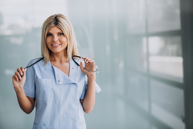 Beautiful female therapist in clinic