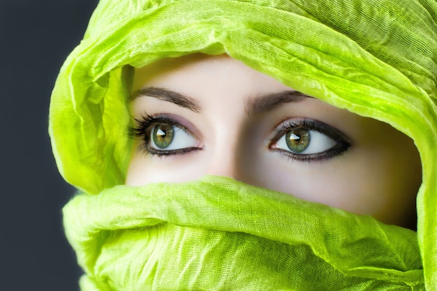 Beautiful female with green eyes