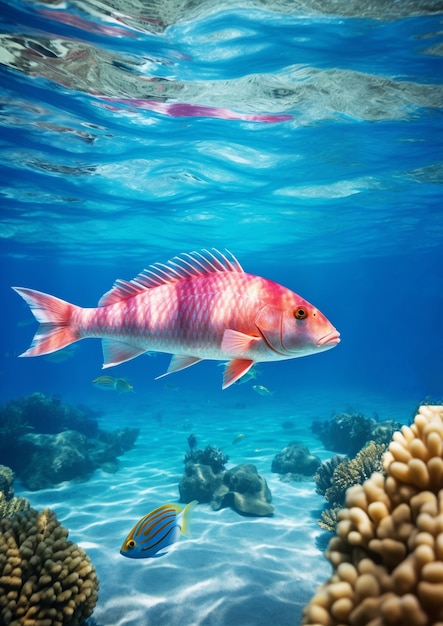 Бесплатное фото Красивая рыба под водой