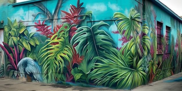 Beautiful floral graffiti