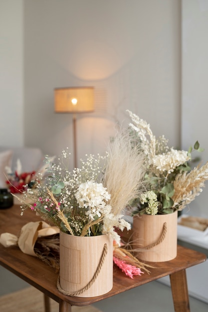 Beautiful flowers arrangement high angle