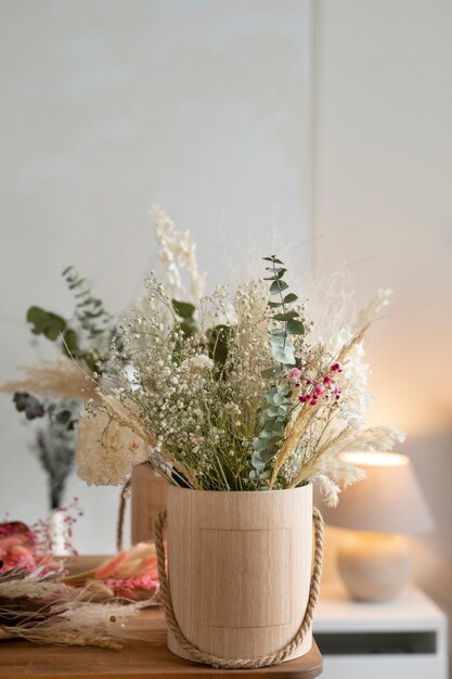 Beautiful flowers bouquet on table