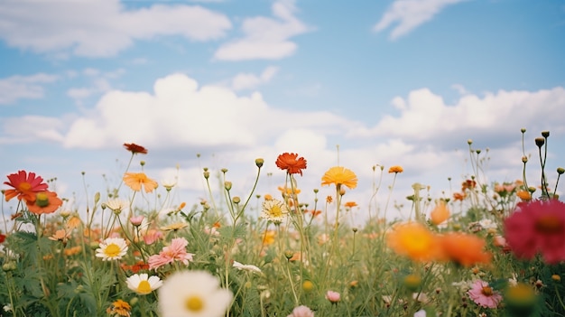 Beautiful flowers field