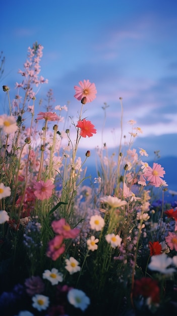 Бесплатное фото Красивое поле цветов
