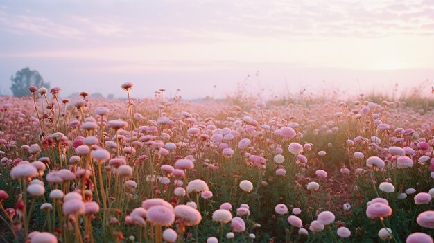 Beautiful flowers field