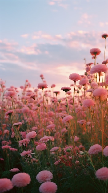 Free photo beautiful flowers field