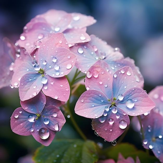 Бесплатное фото Красивые цветы с каплями воды