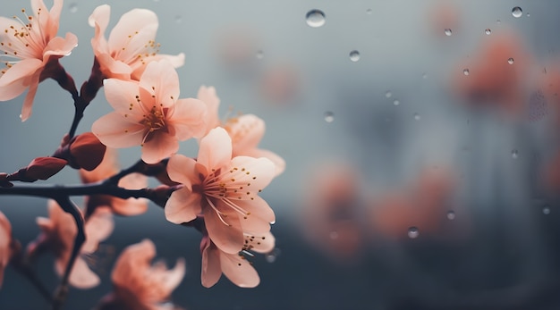 Beautiful flowers with water drops