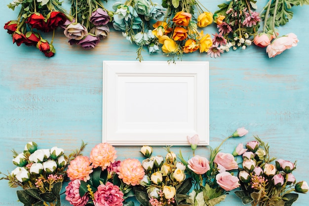 Beautiful flowers with white frame.