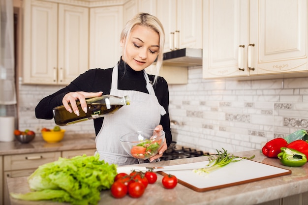 beautiful food cooking person woman