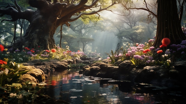 Foto gratuita bella stagione primaverile della foresta