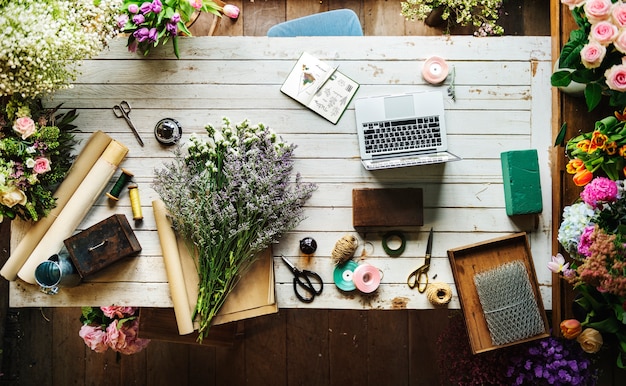 Beautiful Fresh Flowers Flora Shop Work Space Business