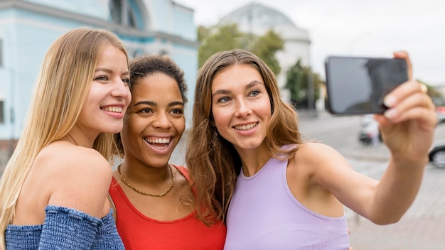 Beautiful friends capturing the moment