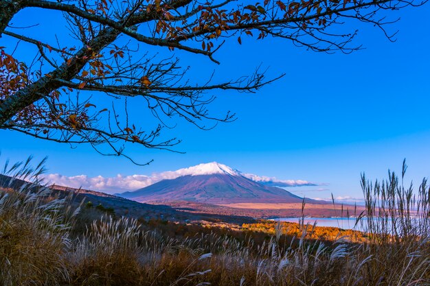 Beautiful fuji mountain in yamanakako or yamanaka lake