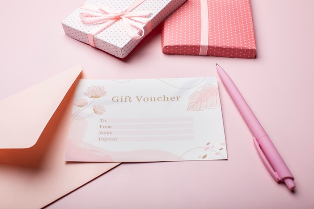 Beautiful gift voucher with decoration