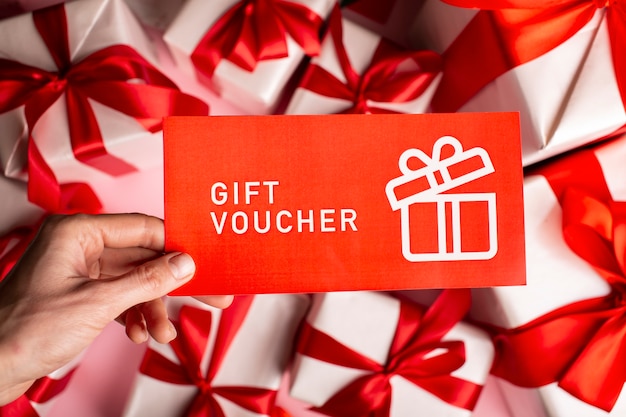 Beautiful gift voucher with decoration