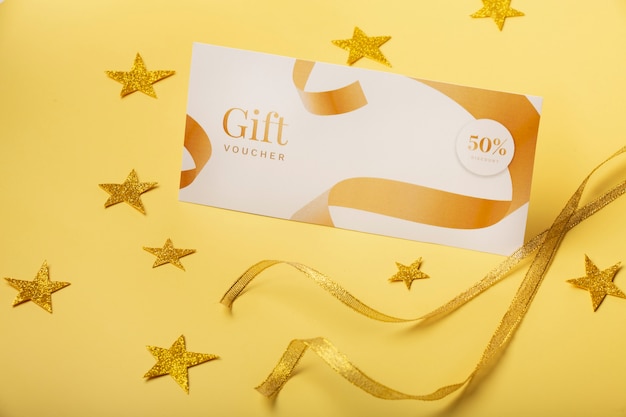 Beautiful gift voucher with hand