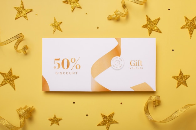 Beautiful gift voucher with hand