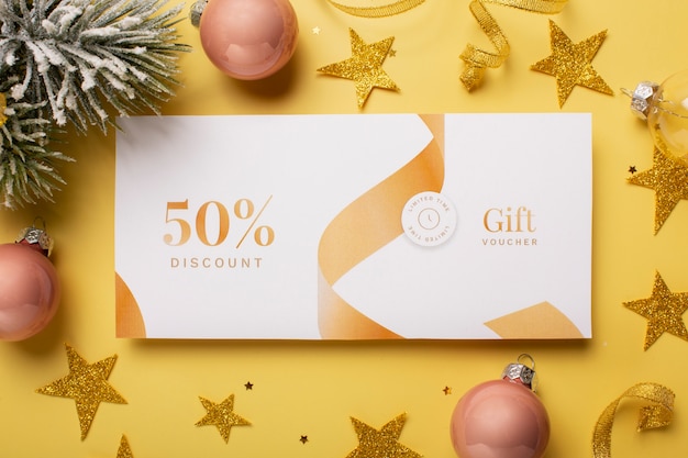 Beautiful gift voucher with hand