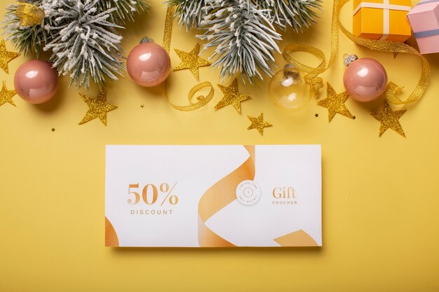 Beautiful gift voucher with hand