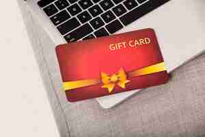 Free photo beautiful gift voucher with hand