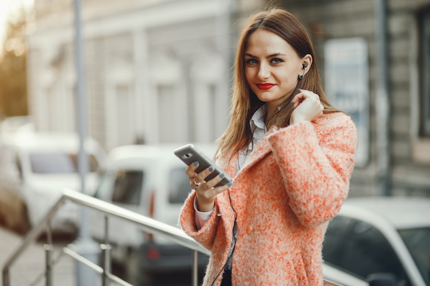 Beautiful girl  in the city