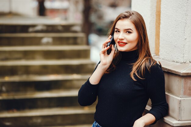 Beautiful girl in the city