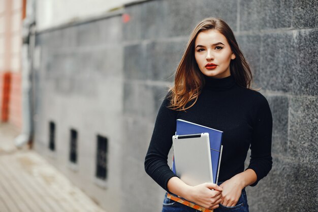 Beautiful girl in the city