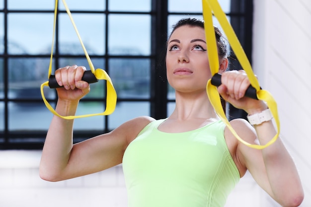 Beautiful girl exercising