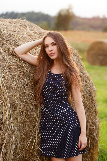 Beautiful girl on the field