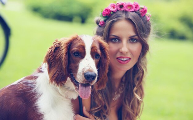 Beautiful girl in park