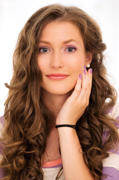 Beautiful girl with curly hair