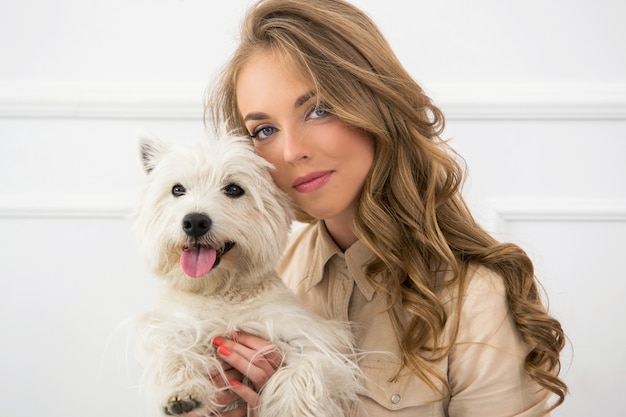 Beautiful girl with dog