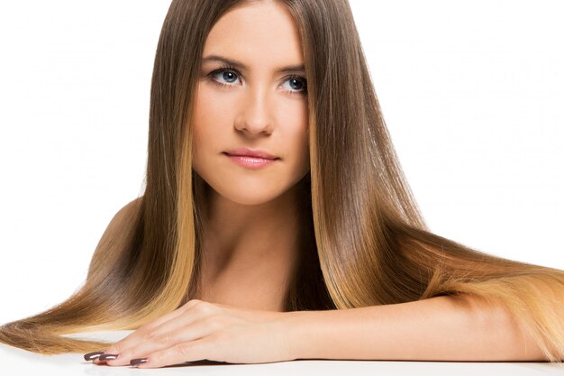 Beautiful girl with long hair